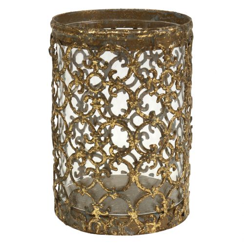 Floristik24 Farol oro antiguo Ø8cm H11,5cm 1ud