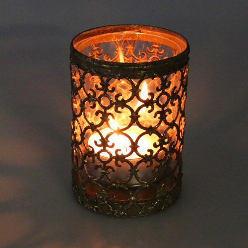 Floristik24 Farol oro antiguo Ø8cm H11,5cm 1ud
