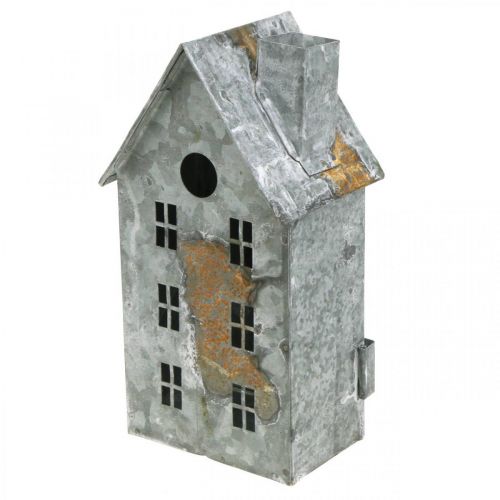 Floristik24 Farol casa metal shabby chic blanco lavado óxido AL20cm