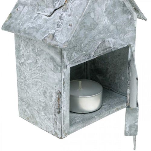 Artículo Farol de metal, shabby chic, decoración navideña, blanqueado, aspecto antiguo Al. 14,5 cm