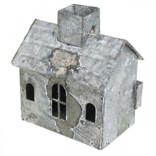 Artículo Farol casa metal shabby chic blanco lavado, óxido Al.11cm