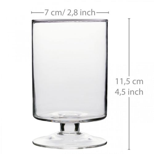 Floristik24 Linterna Hurricane vidrio Ø7cm H11.5cm 6pcs