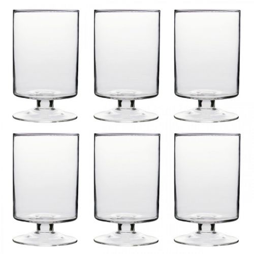 Floristik24 Linterna Hurricane vidrio Ø7cm H11.5cm 6pcs