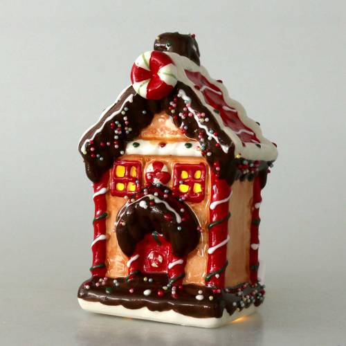 Floristik24 Farol Knusperhaus Bisquit, marrón H16cm