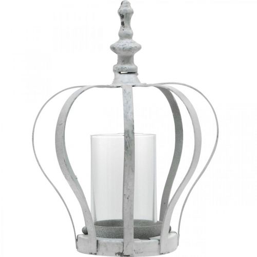 Floristik24 Corona de luz de viento, decoración de metal en estilo vintage, blanco shabby chic Ø14cm H19cm