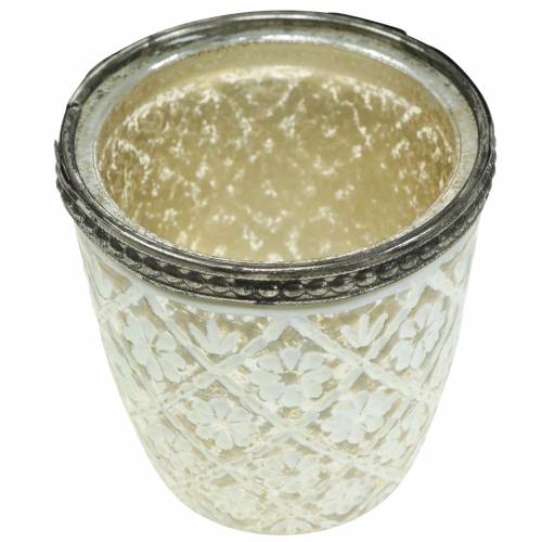 Floristik24 vela en vaso plata del pobre floral Ø7,5cm H7,5cm 2pcs