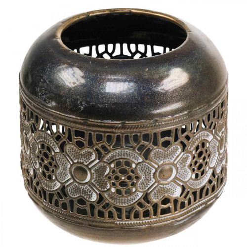 Floristik24 Portavelas de metal farol flores vintage Ø12,5cm