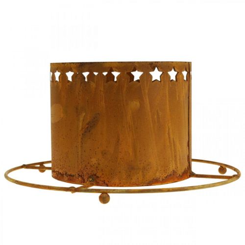 Artículo Farol con estrellas, Adviento, portacoronas de metal, decoración navideña patina Ø25cm