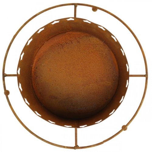 Artículo Farol con estrellas, Adviento, portacoronas de metal, decoración navideña patina Ø25cm