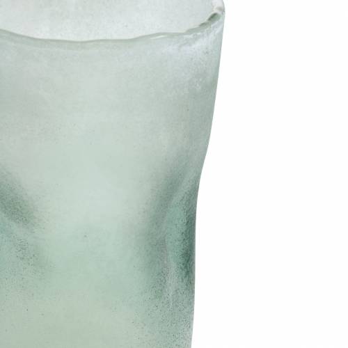 Floristik24 Farol de cristal verde mate Ø10cm H15cm