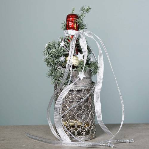 Floristik24 Farol plata antigua Ø10,5cm H14,5cm 1ud