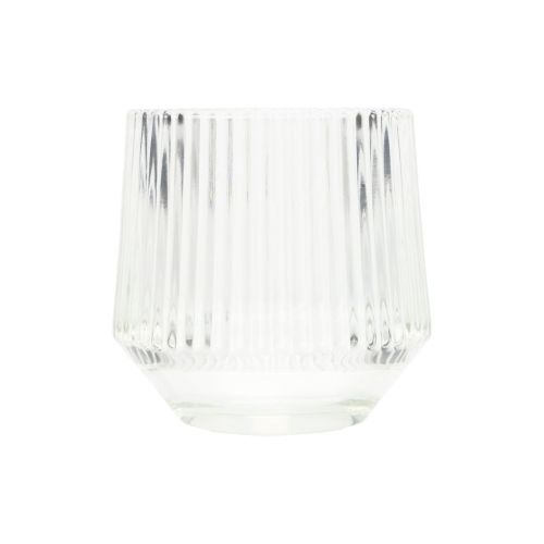 Portavelas farolillos de cristal transparente H7,5cm Ø8cm 6ud