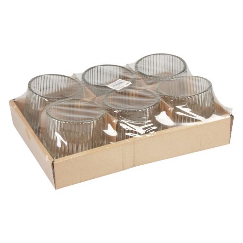 Artículo Portavelas farolillos de cristal transparente H7,5cm Ø8cm 6 piezas