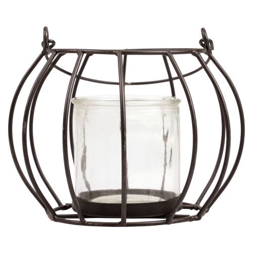 Farol de jardín farolillo de metal negro para colgar Ø16,5cm
