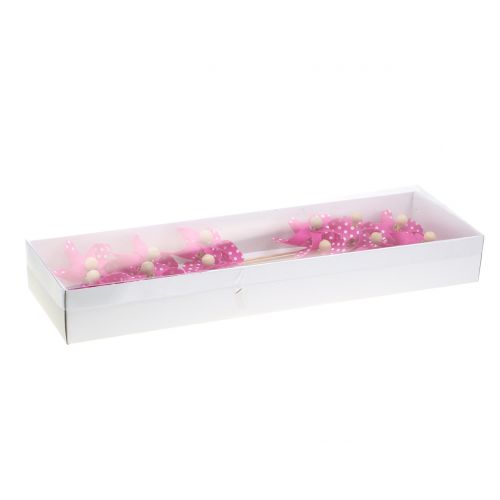 Floristik24 Molino de viento decorativo con lunares Rosa Ø8cm 12pcs