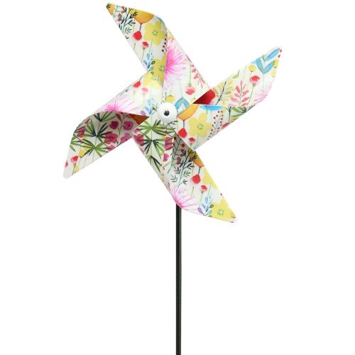 Molino de viento de decoración de verano Ø14cm de color en el palo 3pcs