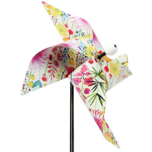 Floristik24 Molino de viento de decoración de verano Ø14cm de color en el palo 3pcs