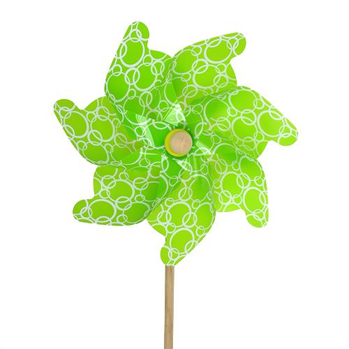 Floristik24 Molino de viento Ø30cm L 74cm Verde 2pcs