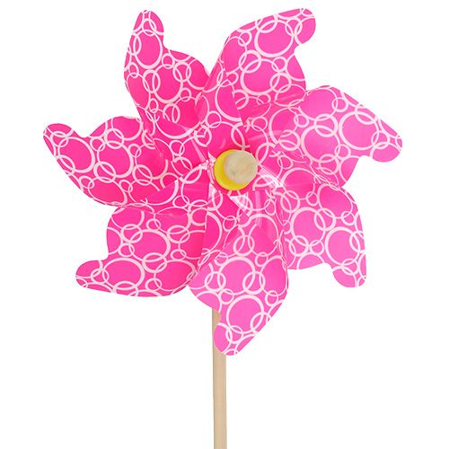 Floristik24 Molino de viento Ø42cm rosa L110cm