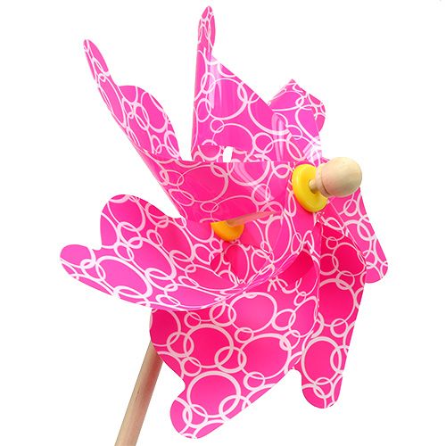 Floristik24 Molino de viento Ø42cm rosa L110cm