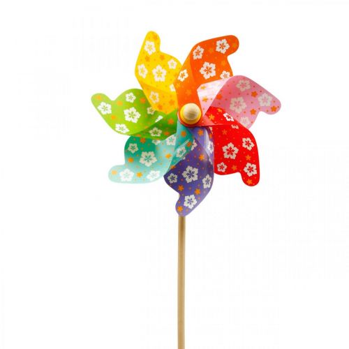Floristik24 Estaca de jardín molino de viento molinete decoración de jardín colorido Ø31cm H75cm