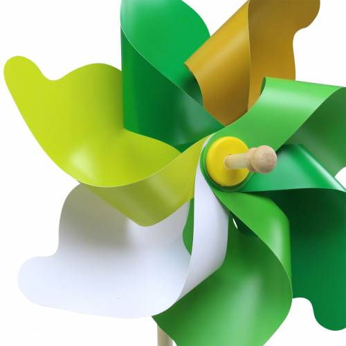 Floristik24 Elegante molino de viento en la barra verde oro blanco Ø30cm