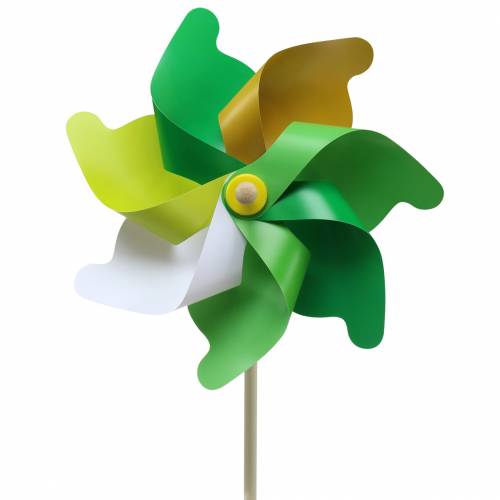 Floristik24 Elegante molino de viento en la barra verde oro blanco Ø30cm