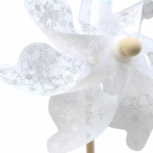 Floristik24 Molino de viento blanco Ø30cm