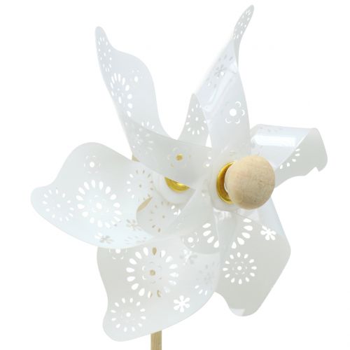 Floristik24 Molino de viento Mini Blanco Ø9cm 12pcs