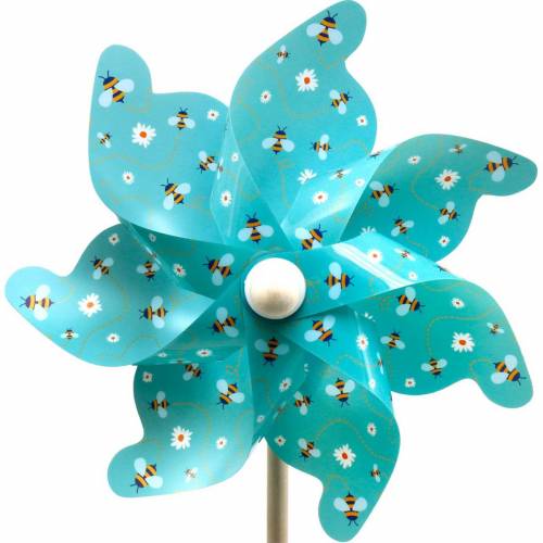 Floristik24 Molinete abejas turquesa Ø31cm carillón de viento molino de viento decoración jardín