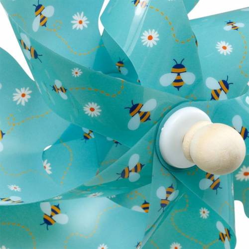 Floristik24 Molinete abejas turquesa Ø31cm carillón de viento molino de viento decoración jardín
