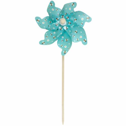 Floristik24 Molinete abejas turquesa Ø31cm carillón de viento molino de viento decoración jardín