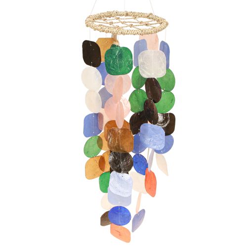 Carillón de viento Conchas de Capiz Decoración marítima colgador Ø14,5cm 55cm
