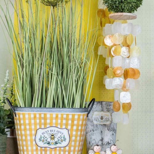 Floristik24 Campanas de viento con conchas de capiz, decoración natural, concha móvil L85cm Ø13cm
