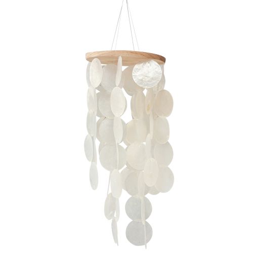 Floristik24 Campana de viento Conchas de Capiz nácar natural L50cm