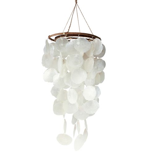 Artículo Campana de viento campanilla marítima Conchas de Capiz natural 90cm