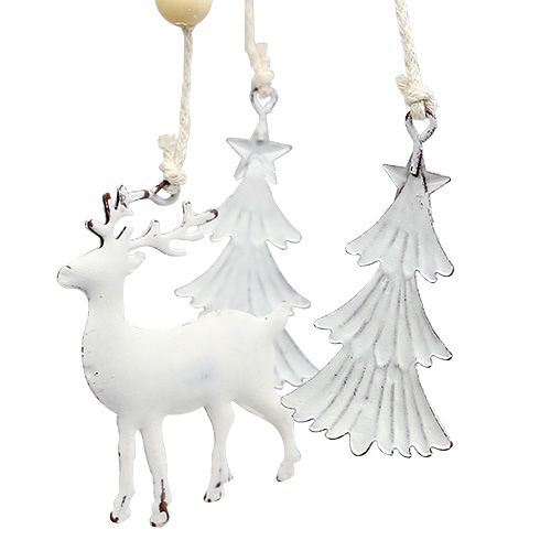 Floristik24 Campanilla de viento navideña de metal blanco Ø17cm