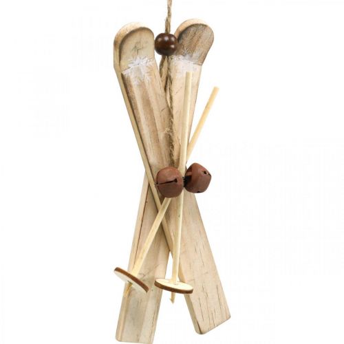 Floristik24 Invierno deco esquí árbol de Navidad decoración esquí par madera H17cm 4pcs