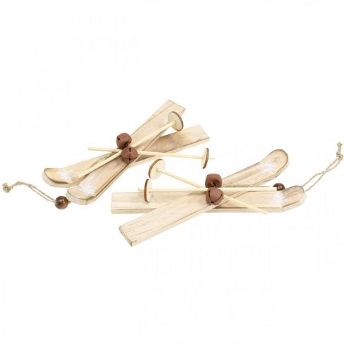 Floristik24 Invierno deco esquí árbol de Navidad decoración esquí par madera H17cm 4pcs