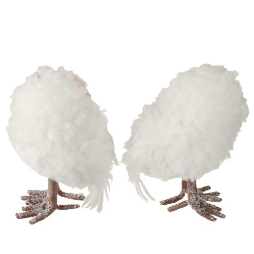 Artículo Decoración de invierno figuras decorativas búho de pie blanco 15cm 2 piezas