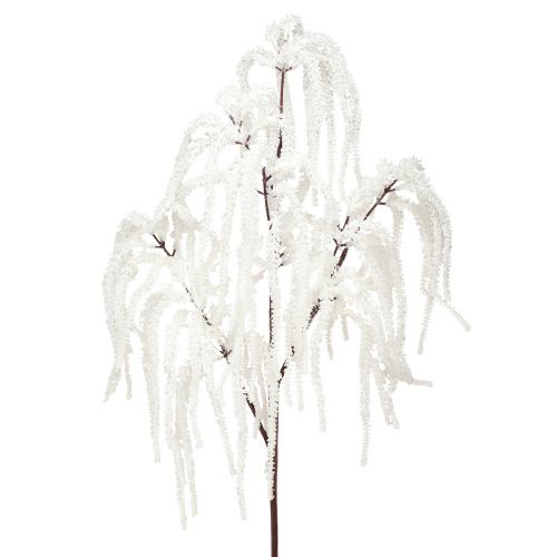 Floristik24 Rama decorativa sauce llorón decoración de invierno brillo blanco 82cm 2ud