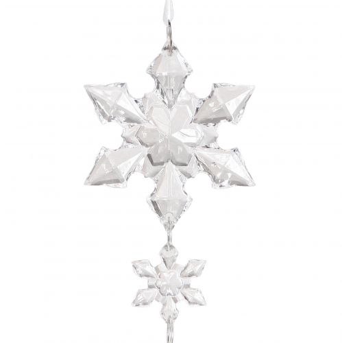 Artículo Guirnalda de invierno cristales de hielo claro plateado blanco L150cm 2 piezas