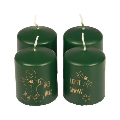 Artículo Velas navideñas velas navideñas verde Ø5cm H6cm 4ud