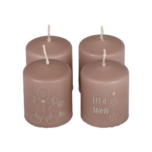 Velas navideñas velas navideñas rosa Ø5cm H6cm 4ud
