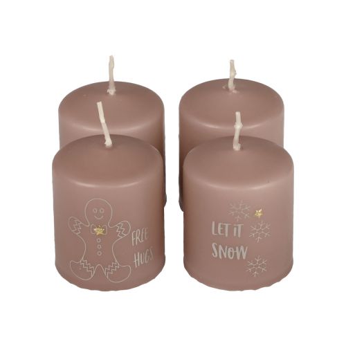 Floristik24 Velas navideñas velas navideñas rosa Ø5cm H6cm 4ud