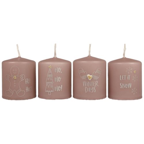 Velas navideñas velas navideñas rosa Ø5cm H6cm 4ud