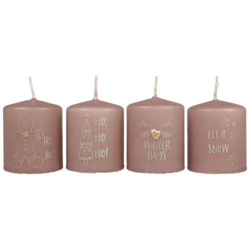 Artículo Velas navideñas velas navideñas rosa Ø5cm H6cm 4ud