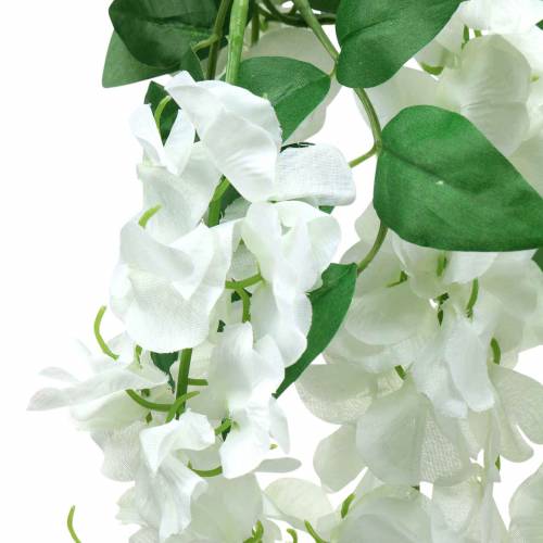 Floristik24 Guirnalda Wisteria Blanca 175cm 2pcs