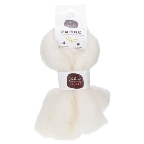 Artículo Cordón de lana, cinta de lana blanca, 2 m, lana decorativa para manualidades y envolver