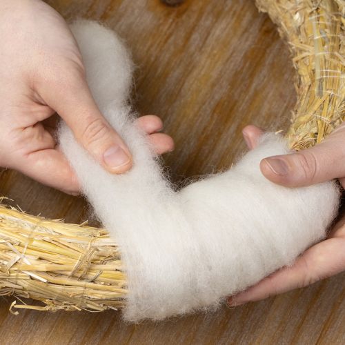 Artículo Cordón de lana, cinta de lana blanca, 2 m, lana decorativa para manualidades y envoltorios.